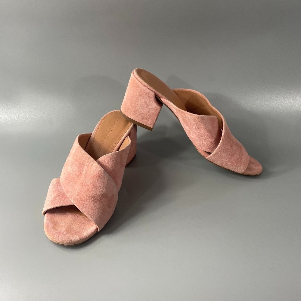 Sigerson Morrison Rhoda Crisscross Slide Sandal Peach Sz 7.5 B
